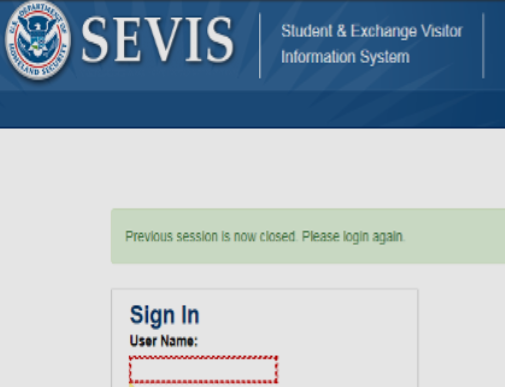 SEVIS Login